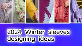 winter sleeves designing ideas 2024  winter bazo designs for girls  sleeve design ideas 2024 [upl. by Killie]