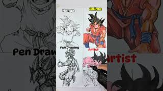 DRAWING 4 different type of Art style goku dragonball dragonballsuper dragonballfanart shorts [upl. by Arvo360]