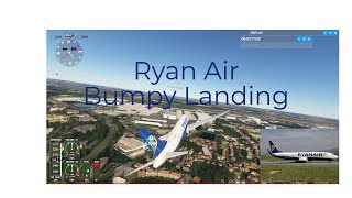 Le Bourget  Charles de Gaulle Airport  Ryan Air A320 Bumpy Landing [upl. by Ydahs567]