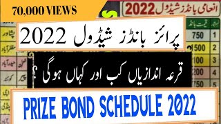 Prize Bond Schedule 2022 [upl. by Alyos]