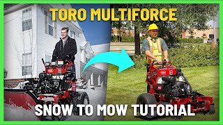 How to Switch a Toro Multiforce from Plowing to Mowing in Under 4 Minutes [upl. by Nosila745]