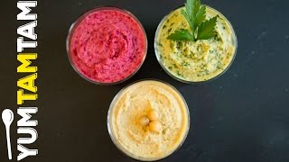 Hummus  3x orientalischer Genuss  yumtamtam [upl. by Yblek487]