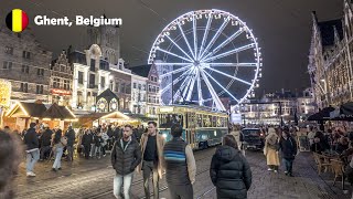 Ghent Belgium 🎄 Christmas Market 2023  Evening Walk in 4K  DJI Osmo Pocket 3 🇧🇪 [upl. by Haikan91]