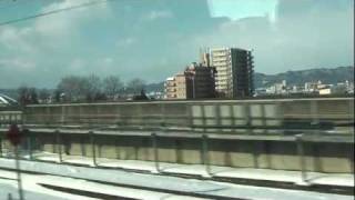 東北新幹線 はやて 雪の残る盛岡駅到着までの車窓 [upl. by Fiden452]