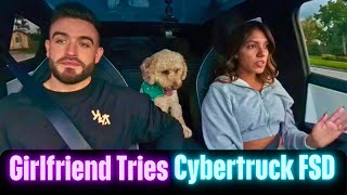 Vlog 1 Girlfriend uses Cybertruck FSD for the first time [upl. by Wolenik]