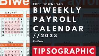 FREE Biweekly Payroll Calendar Excel  2023 [upl. by Enaols]