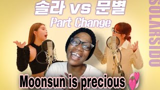 Reacting to Mamamoo Solar vs Moonbyul Your song My song Part Changesolarsido [upl. by Asila]