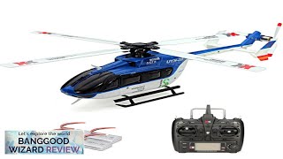 XK K124 24G 6CH Brushless EC145 3D6G System RC Helicopter 4PCS 37V Review [upl. by Leira]