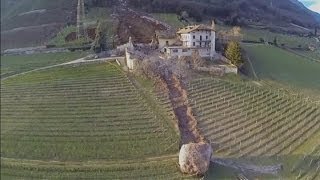 Italian landslide Huge boulders destroy buildings in South Tyrol [upl. by Silbahc517]