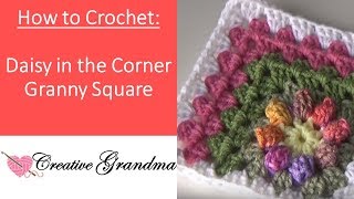 Daisy in the Corner Granny Square  Crochet Tutorial [upl. by Frederiksen]