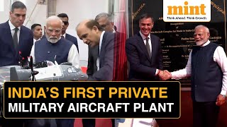 India’s 1st Private Military Aircraft Plant  TataAirbus C295 Plant Opened By PM Modi Spanish Prez [upl. by Swee162]