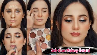 How to Create Festive Makeup Look  Soft amp Dewy Nude Glam Makeup Tutorial [upl. by Ajam48]