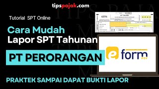 TUTORIAL LAPOR SPT PAJAK BADAN UNTUK PT PERORANGAN [upl. by Elleval]