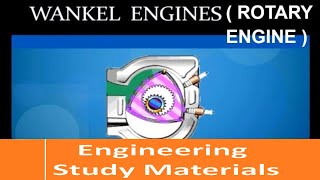 Wankel Engine Rotary Engine  Working Principle  Mechanism  ENGINEERING STUDY MATERIALS [upl. by Ailb]