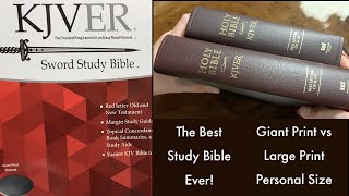 KJVER Sword Study Bible  Giant Print vs Large Print  Burgundy Leather 4K 60FPS [upl. by Ylsel184]