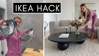 IKEA Hack Designertisch  CouchTisch selber machen 200€ statt 850€ upcycling secondhand ikeahack [upl. by Anirhtak]