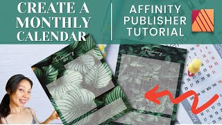 Create MONTHLY CALENDARS in AFFINITY PUBLISHER [upl. by Malynda279]