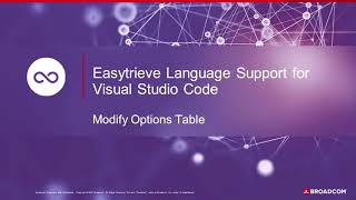 Easytrieve Visual Studio Code Extension Modify Options Table [upl. by Willms752]