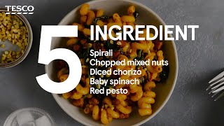 5ingredient Red Pesto and Chorizo Pasta I Tesco Food [upl. by Danieu]