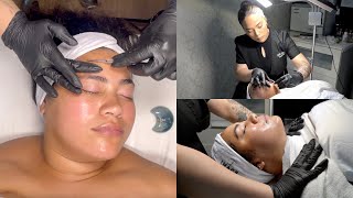 ASMR BIRTHDAY GLOW FACIAL TREATMENT WITH DERMAPLANING  LICENSED ESTHETICIAN  KRISTEN MARIE [upl. by Shaina309]