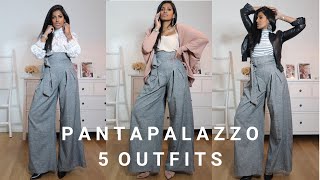 COME INDOSSARE I PANTALONI PALAZZO  5 OUTFITS  Lookbook Jayastyle [upl. by Erialb]