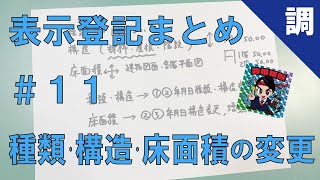 【表示登記まとめ11】種類・構造・床面積の変更 [upl. by Gader]