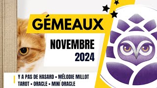 ♊️ GEMEAUX • NOVEMBRE 2024 • Y a pas de hasard 😉 • LE TAROSCOPE DU MOIS [upl. by Nylitak]