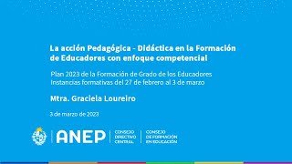 La acción Pedagógica  Didáctica en la Formación de Educadores con enfoque competencial [upl. by Orpha]