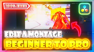 How to Edit a GAMING MONTAGE🕹️ on Davinci Resolve NO PLUGINS [upl. by Toh]