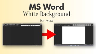 How To Turn On WHITE BACKGROUND for MS Word on Mac Dark Mode [upl. by Onivag]