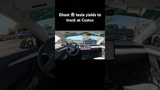 Ghost 👻 tesla yields to truck at Costco tsla [upl. by Manouch612]