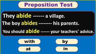 Use of Preposition in English ।। Preposition Quiz ।। Preposition Test [upl. by Arette]