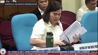 VP Sara Duterte faces House to defend OVPs proposed 2025 budget [upl. by Ahseuqal]