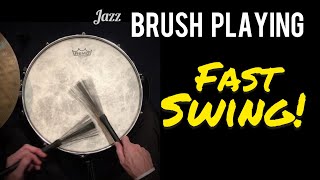 Drums Brush Playing  Fast Swing Jazz [upl. by Stutman544]