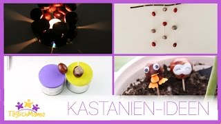 4 originelle IDEEN mit KASTANIEN  Basteln mit Kindern  Täglich Mama [upl. by Aissej467]