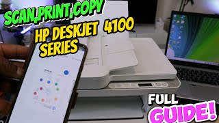 How To Scan Print Copy With HP Deskjet 4100e Series  Full Guide [upl. by Leifeste]