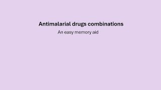 Antimalarial drugs an easy memory aid [upl. by Ruhtra]