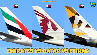 Emirates Vs Qatar Airways Vs Etihad Airways Comparison 2023 🇦🇪 Vs 🇶🇦 Vs 🇦🇪 [upl. by Nahgaem457]