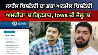 Lawrence Bishnois brother Anmol ਬਿਸ਼ਨੋਈ ਅਮਰੀਕਾ ਚ ਗ੍ਰਿਫਤਾਰ Iowa ਦੀ ਜੇਲ੍ਹ ਚ [upl. by Arze]