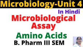 Microbiological Assay of Amino AcidsHindiB Pharm 3 Sem Pharmaceutical MicrobiologyUnit 4 [upl. by Cullen]