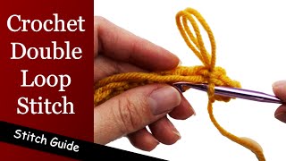 How to Crochet the Double Loop Stitch  Stitch Guide [upl. by Ylram796]