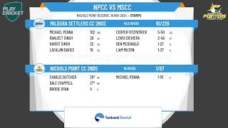 Nichols Point CC 2nds v Mildura Settlers CC 2nds [upl. by Neliak]