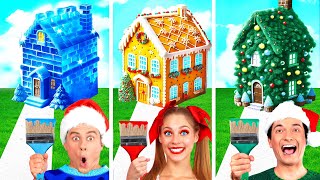 One Colored House Challenge  House on Christmas by KiKi Challenge [upl. by Ronaele]