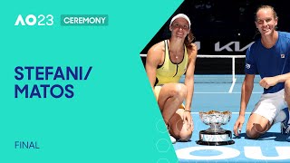 Mixed Doubles Ceremony  MirzaBopanna v StefaniMatos  Australian Open 2023 Final [upl. by Swanhildas]