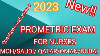 Latest Prometric Exam 2023 Nursing questions and answer  Prometric MOH SAUDI QATARDUBAIOMAN [upl. by Ennovi]