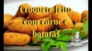 Croquete feito com carne moída e batatas delicioso [upl. by Weikert]