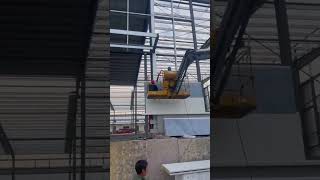 Steel structure project installation with new type sandwich panel wall cladding steelstructure [upl. by Moorish]