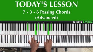 Advanced 7  3  6 Passing Chords in the Key of B in Gospel Piano [upl. by Spragens]