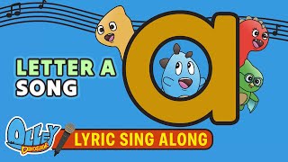 THE LETTER A SONG  Lyric Video  Olley Dinosaur  Learn Sing Explore  Educational Kids Songs [upl. by Anaed636]