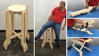 Taburete de MADERA o Banqueta Diseño Único  Tutorial de Carpintería [upl. by Saied437]